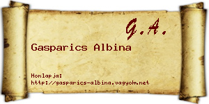 Gasparics Albina névjegykártya